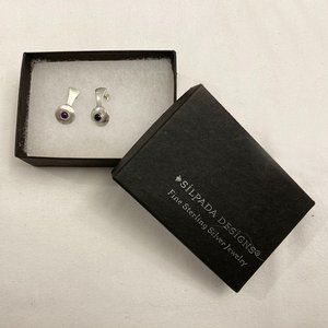 Silpada retired Sterling Silver and Amethyst earrings